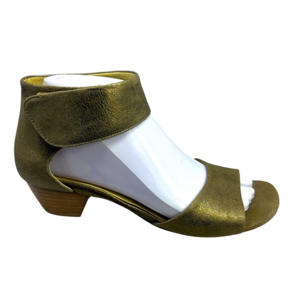 Paul Green Tripoli Metallic Suede Ankle Wrap Sandals - Picture 3 of 13